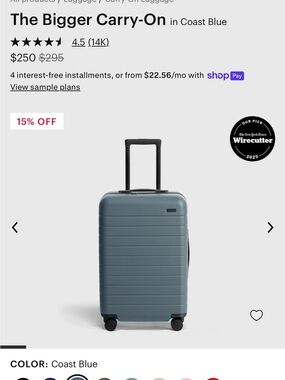 Away Suitcase ‘The Bigger Carry-On’ in Coast Blue